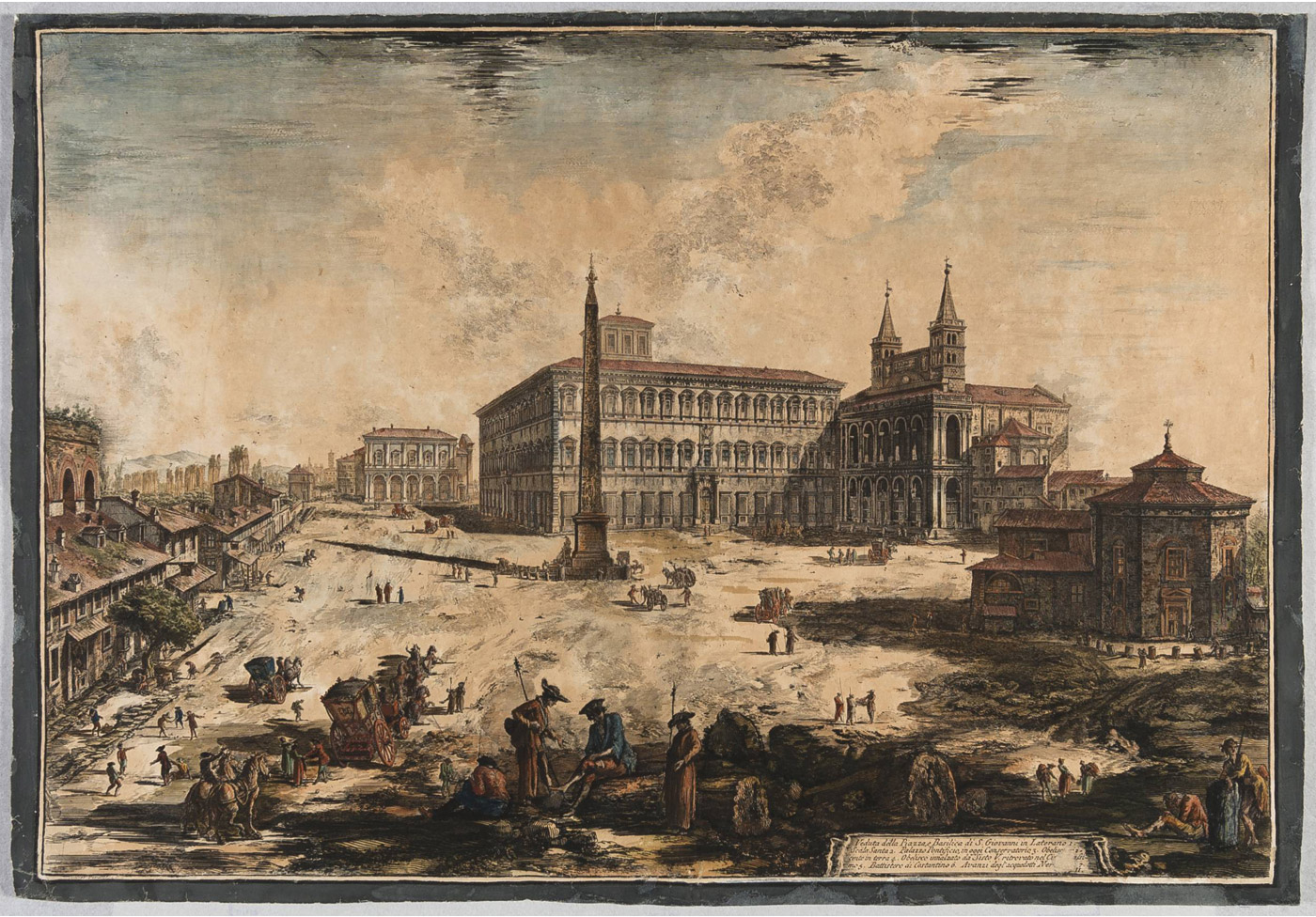 Veduta della Piazza e Basilica di S. Giovanni in Laterano