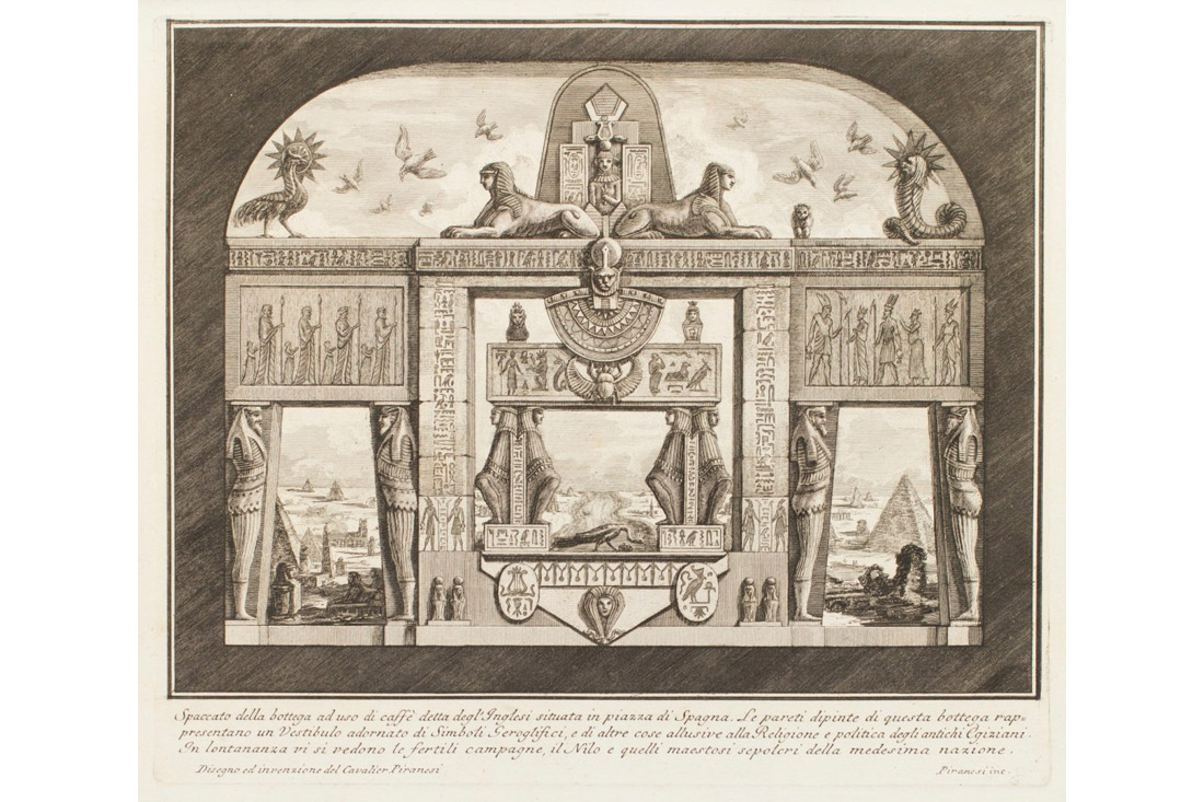 G.B. Piranesi, Diverse Maniere d’Adornare i Cammini ed Ogni Alta Parte degli Edifizi, Interno realizzato per il Caffe degli Inglesi, 1769